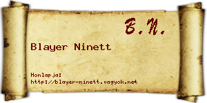 Blayer Ninett névjegykártya